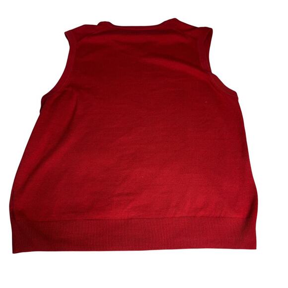 Izod Men's sz Large Sleeveless Pullover Vest Sweater Rust Red Preppy Golf - Picture 2 of 7